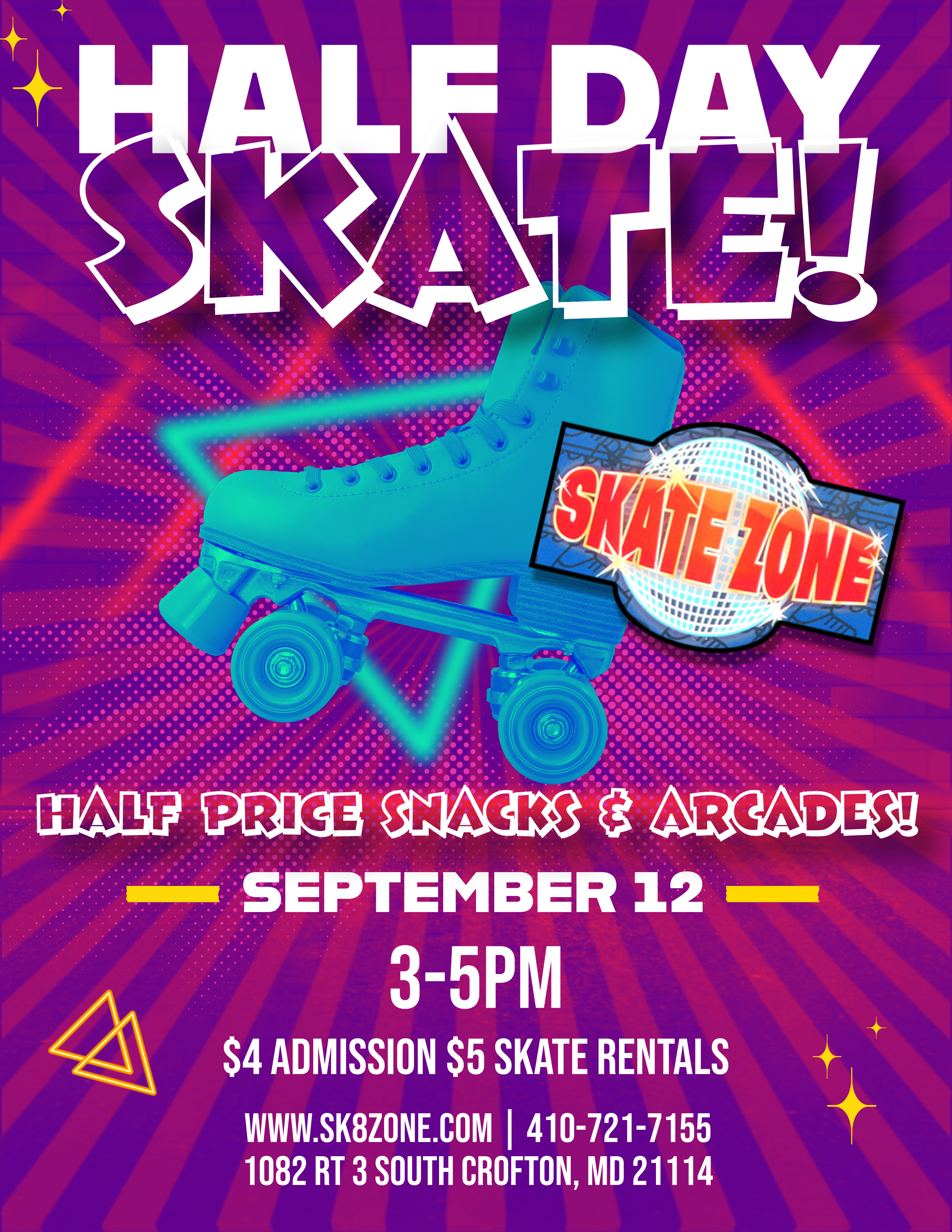 Half Day Skates 2025 SEPTEMBER
